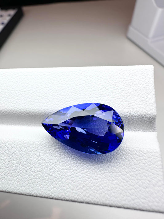 Natural Tanzanite Vivid Blue Pear Shape Brilliant Cut 9.66ct VVS Loose Gemstone Customize